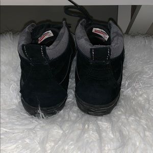 Black on Black High-Top Suede Vans